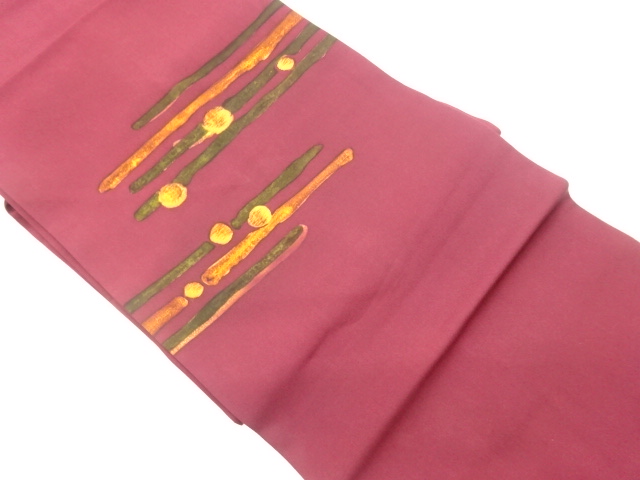 JAPANESE NAGOYA OBI / EMBROIDERY / SHIOZE / ABSTRACT